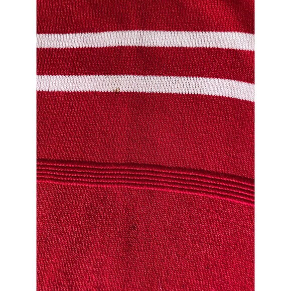 Bill Blass Jeans Vintage 80s Top Red & White Stripe Knit 1980s Retro Size Medium - Picture 4 of 7